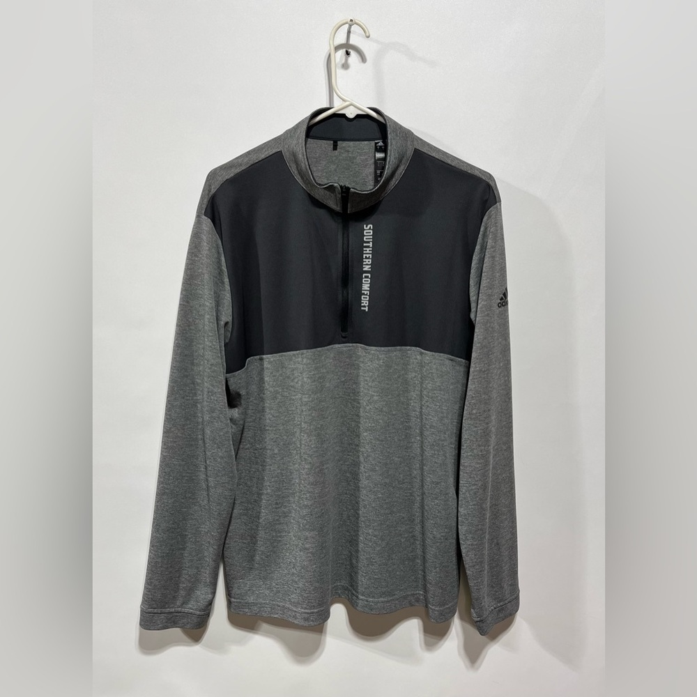 Adidas Southern Comfort Gray and Black Lightweight Quarter Zip Size Large